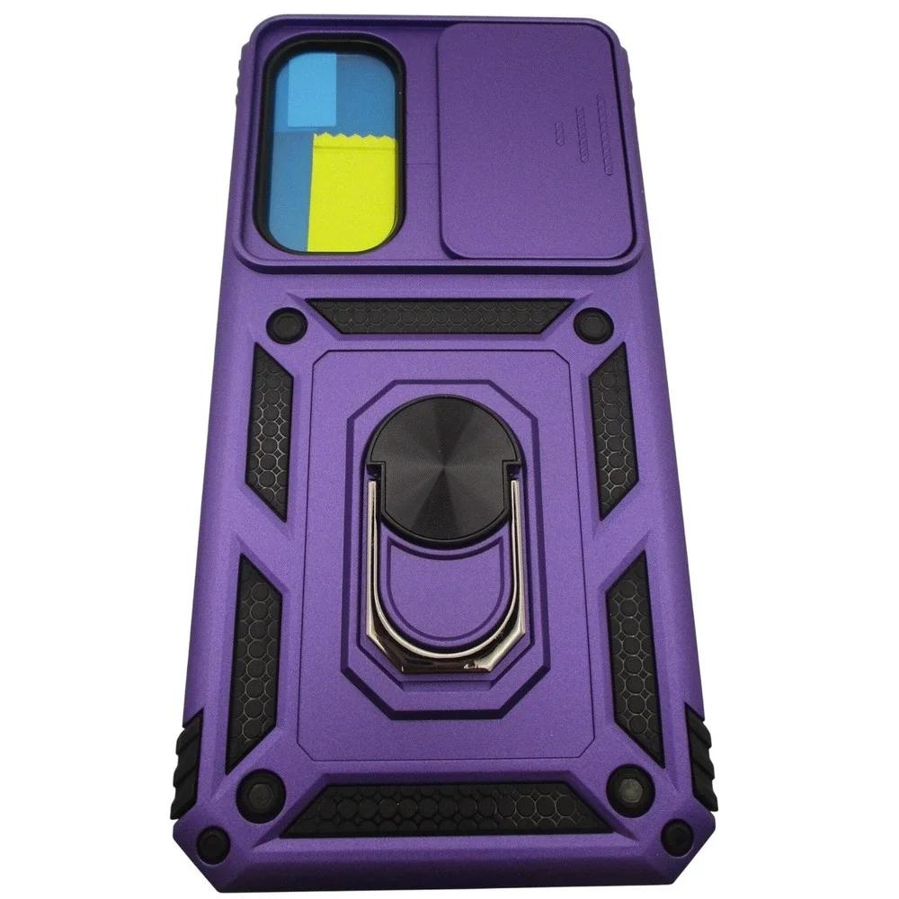 Samsung Galaxy A35 Case Purple Rugged Armor Ring Stand‎ Camera Cover NEW